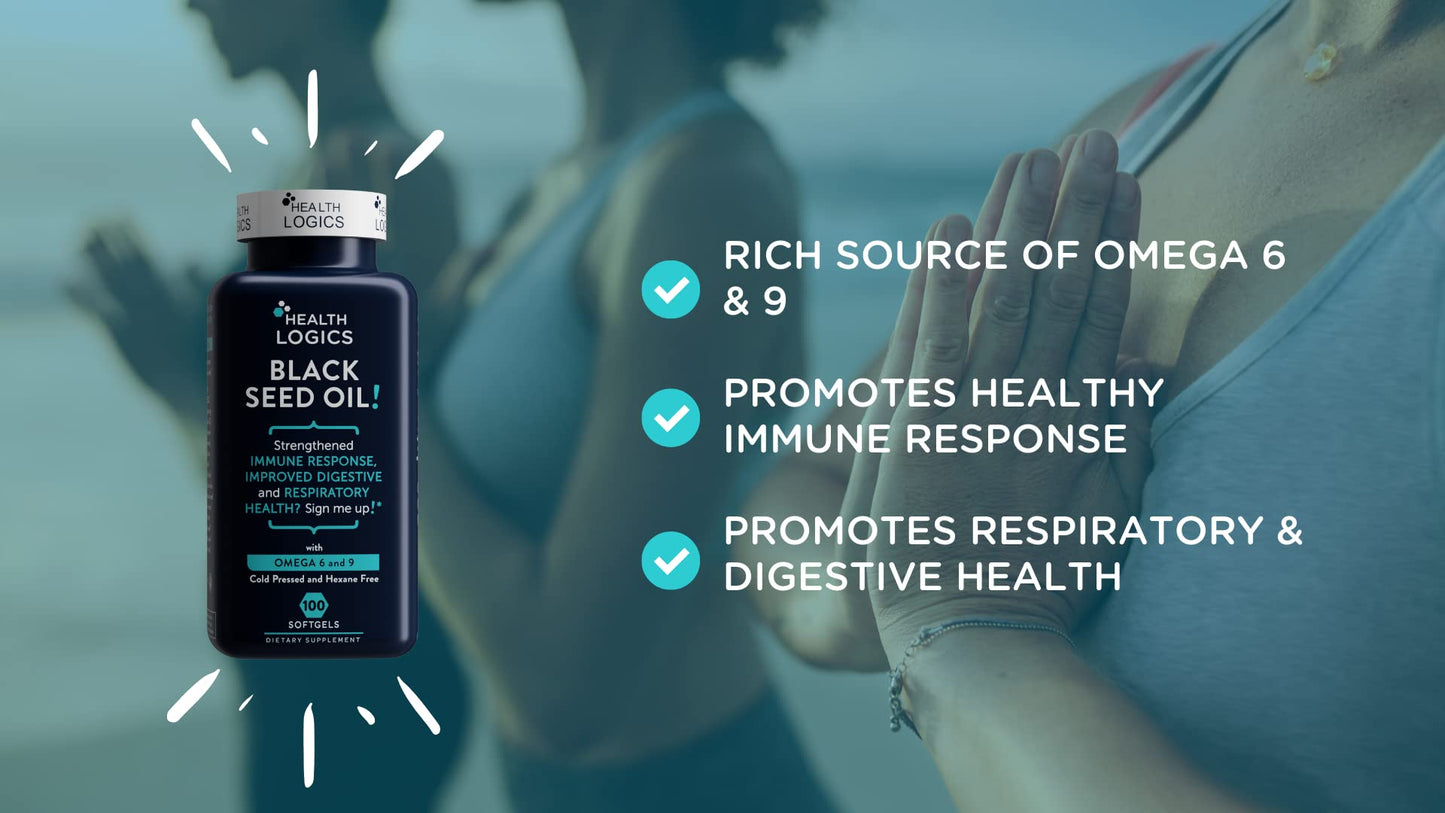 Health Logics Black Seed Oil Capsules 100 Count