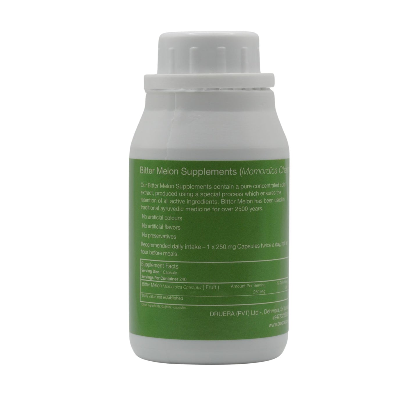 Dru Era Bitter Melon Supplements 250mg 240 Capsules