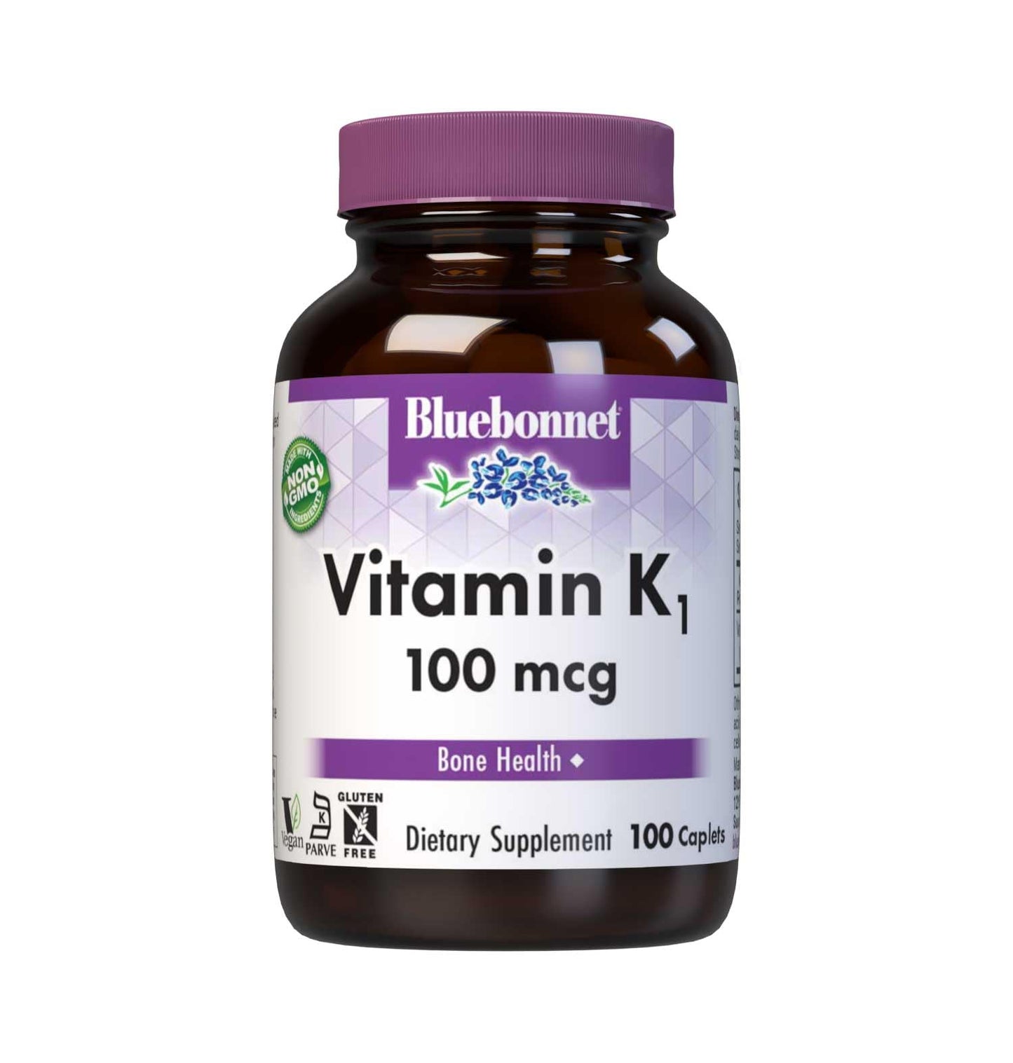 BlueBonnet Vitamin K1 100 mcg Caplets, 100 Count