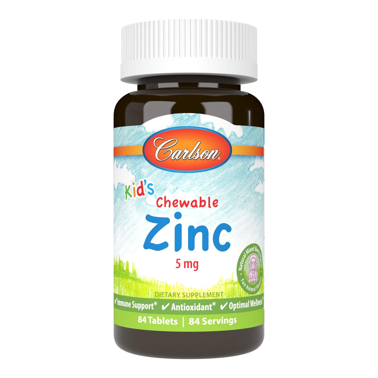 Carlson Kid's Chewable Zinc 5 mg, 84 Tablets