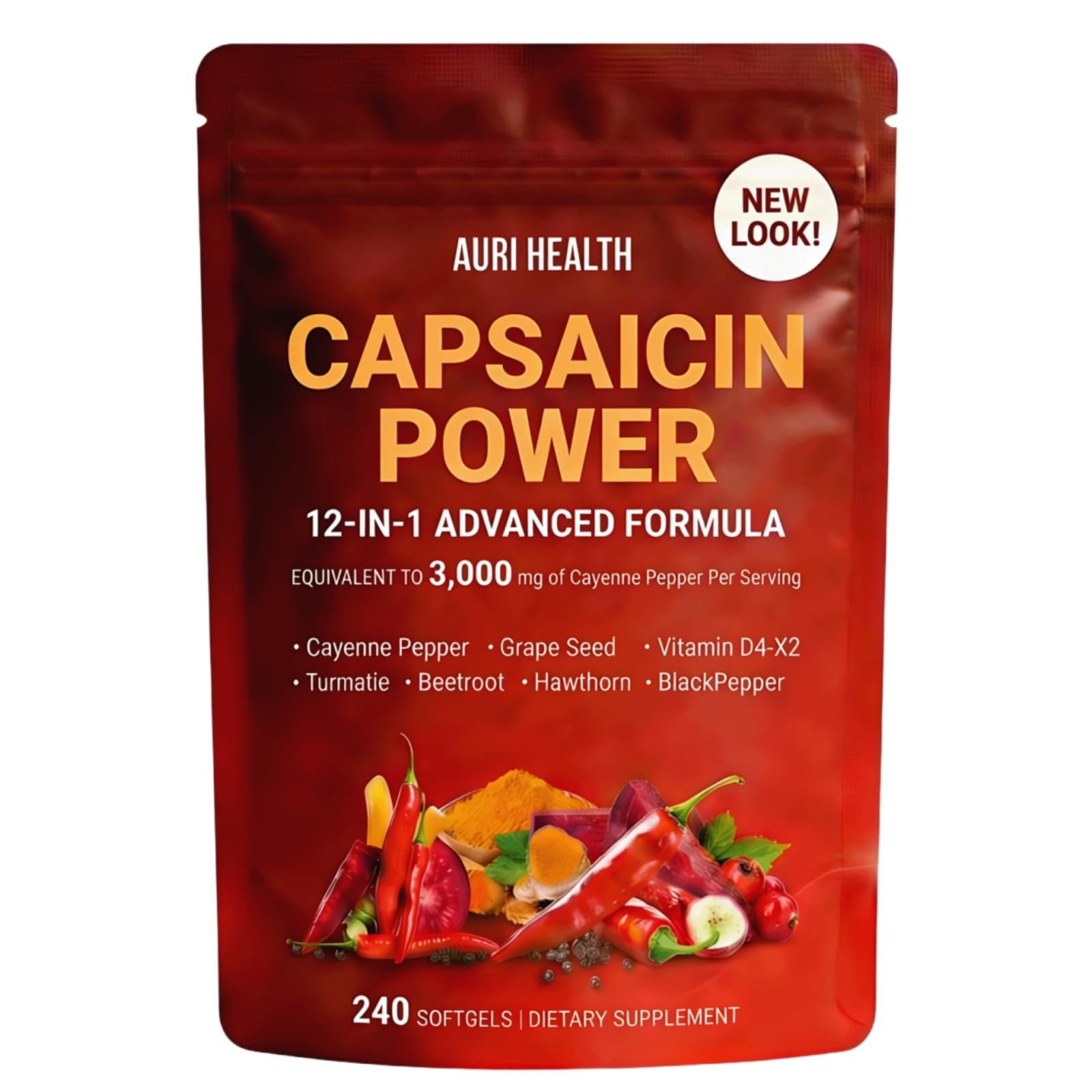 Auri Health Cayenne Pepper Softgels, 300 Count