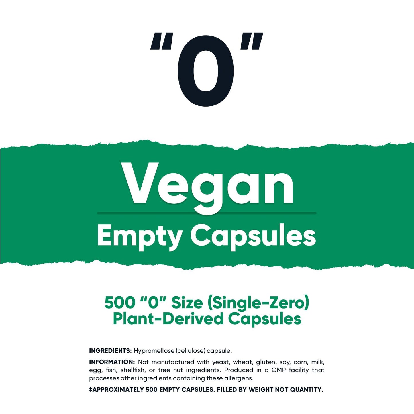 Nutricost Empty Capsules Size 0 Vegan 500 Capsules