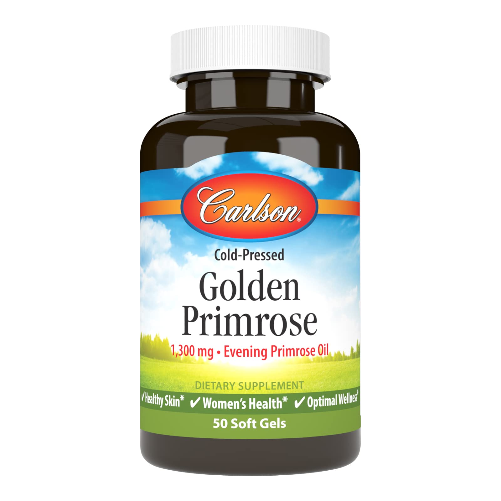 Carlson Golden Primrose Evening Primrose Oil Softgels, 1300 mg, 50 Count