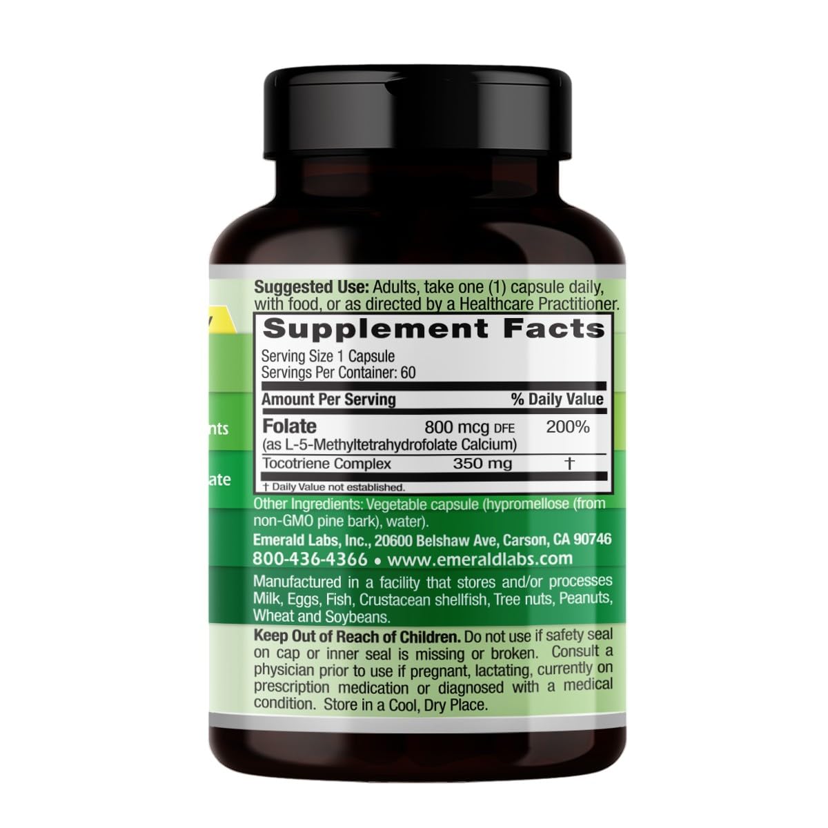 Emerald Labs Methyl Folate 800 mcg Capsule, 60 Capsules