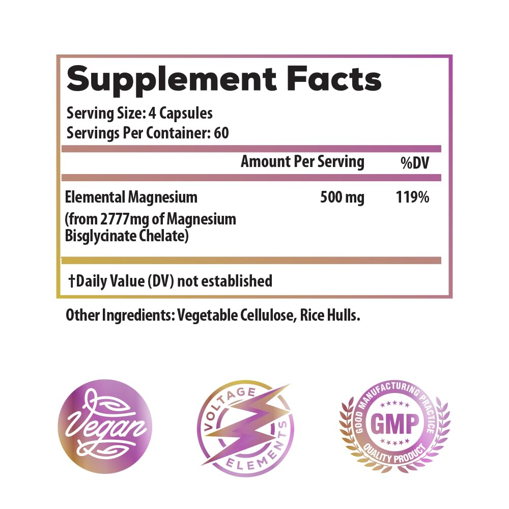 Ideal Infusion Elemental Magnesium Bisglycinate 500mg – High Absorption Magnesium Supplement for Relaxation, Deep Sleep & Muscle Recovery – Supports Calm, Bone & Nerve Health – Vegan, Non-GMO – 240 Capsules