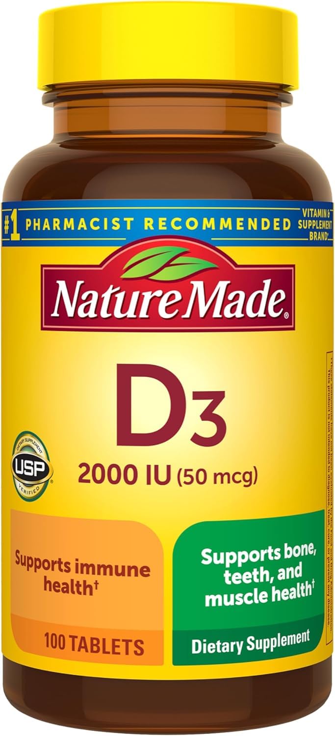 Nature Made Vitamin D3 Tablets, 100 Tablets