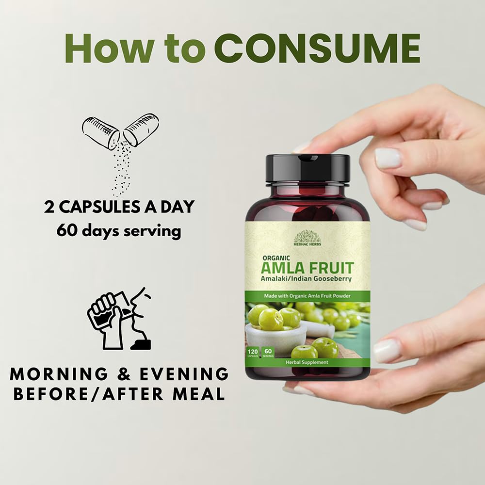 Hebhac Herbs Amla Capsules 120 Count