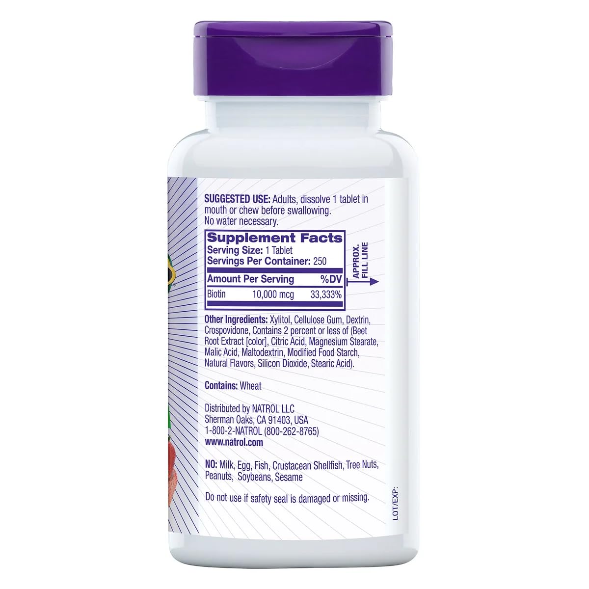 Natrol Biotin 10000 mcg Tablets, 250 Count