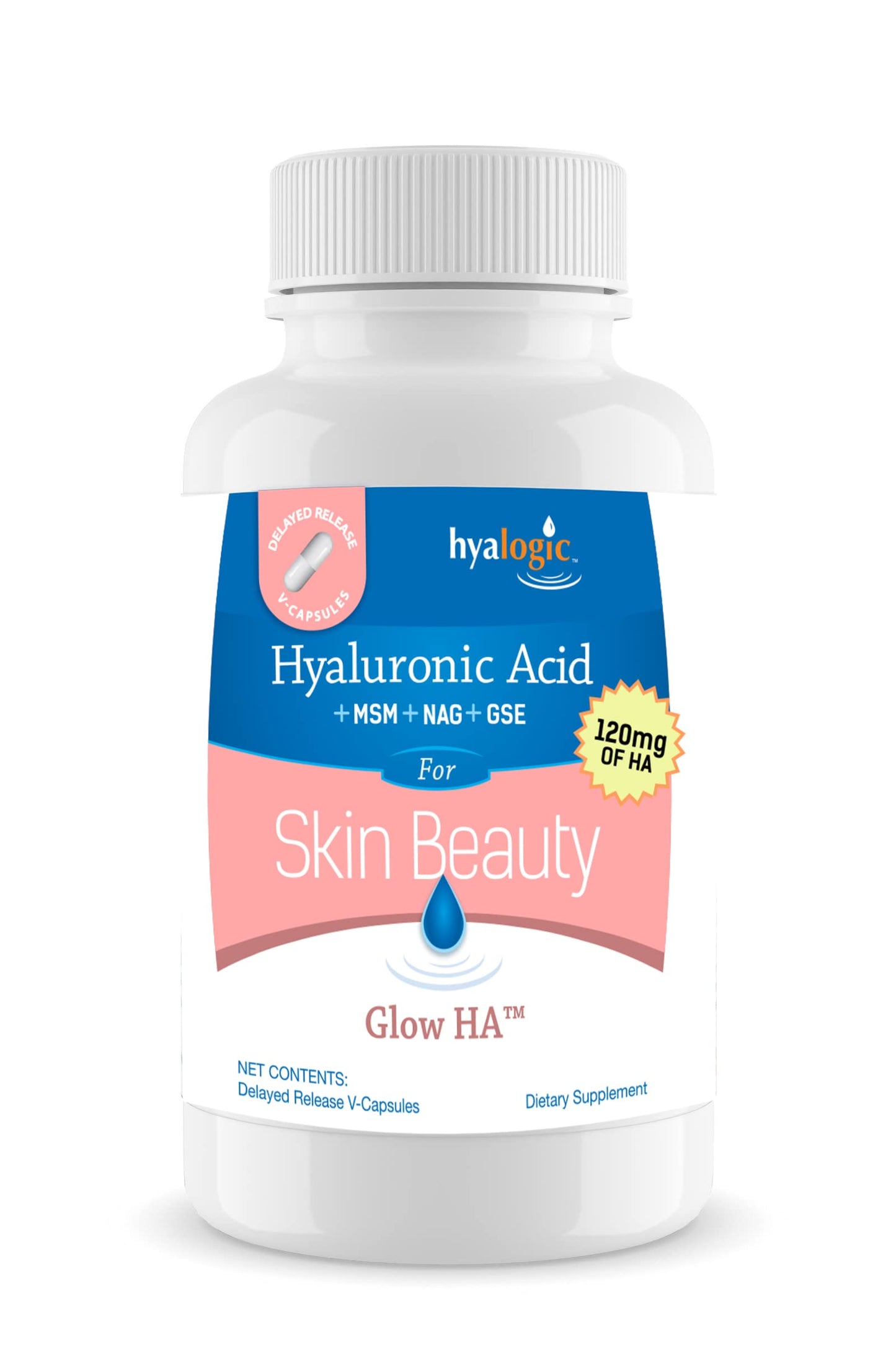 Hyalogic Hyaluronic Acid 120 mg Delayed-Release Capsules, 30 Capsules