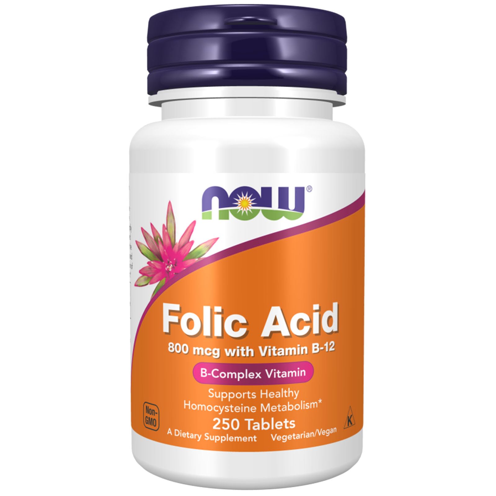 NOW Foods Folic Acid 800mg Tablets, 250 Tablets