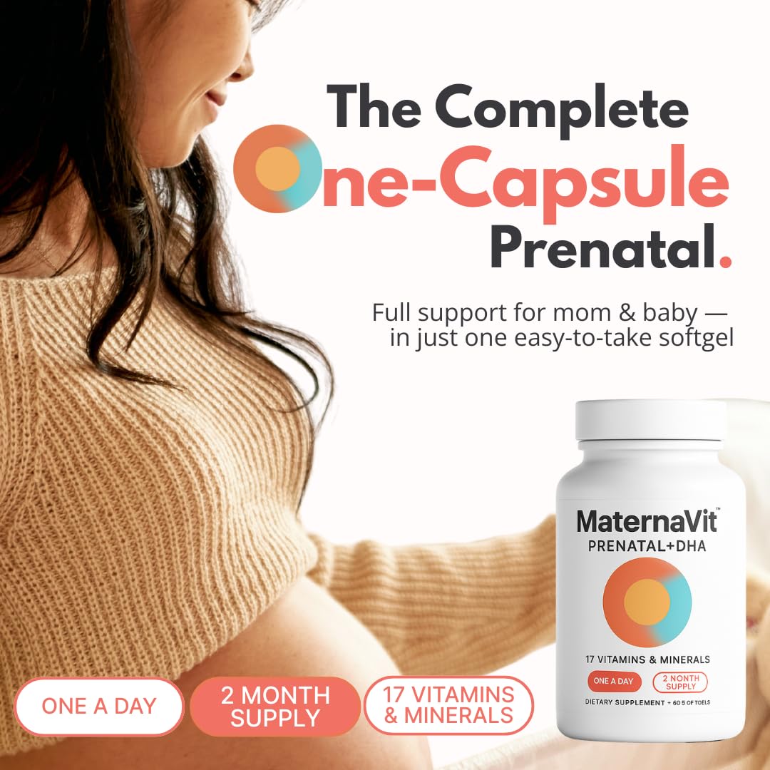 AlphaHealth+ MaternaVit 1 a day Prenatal Vitamins Softgels 60 Count