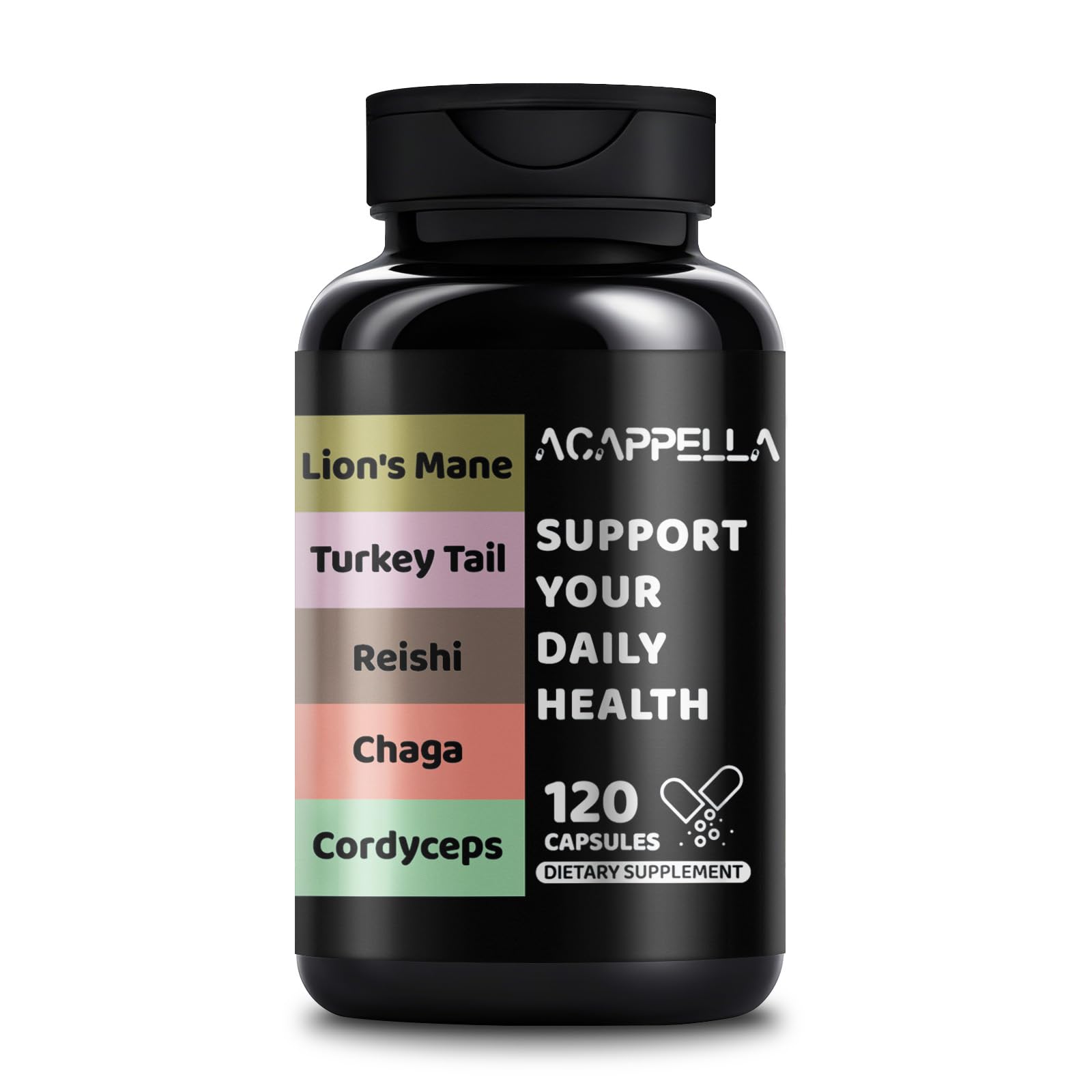 ACAPPELLA Lions Mane 20 in 1 Mushroom Complex Capsules 120 Capsules