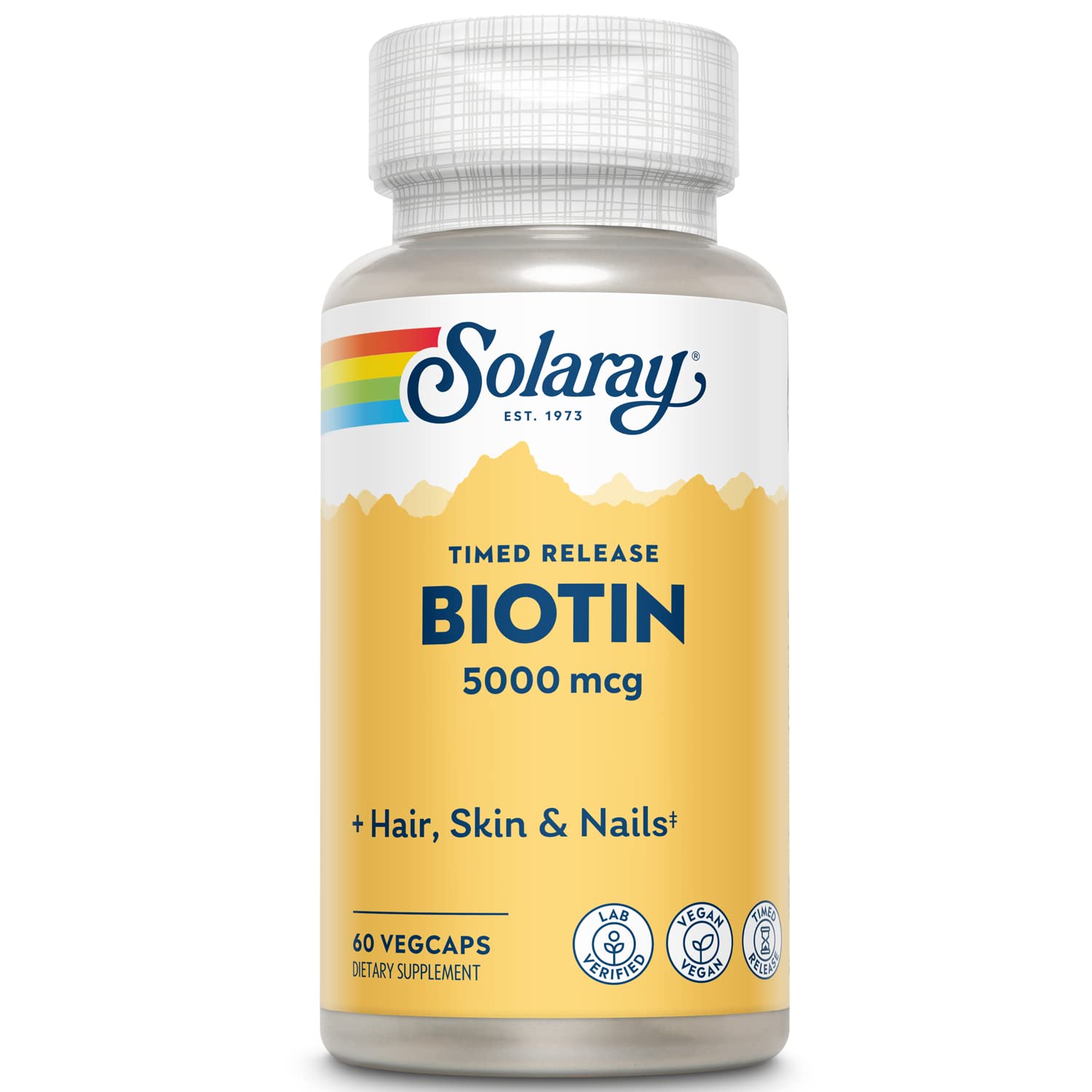 Solaray Timed-Release Biotin 5000 mcg Capsules, 60 Capsules