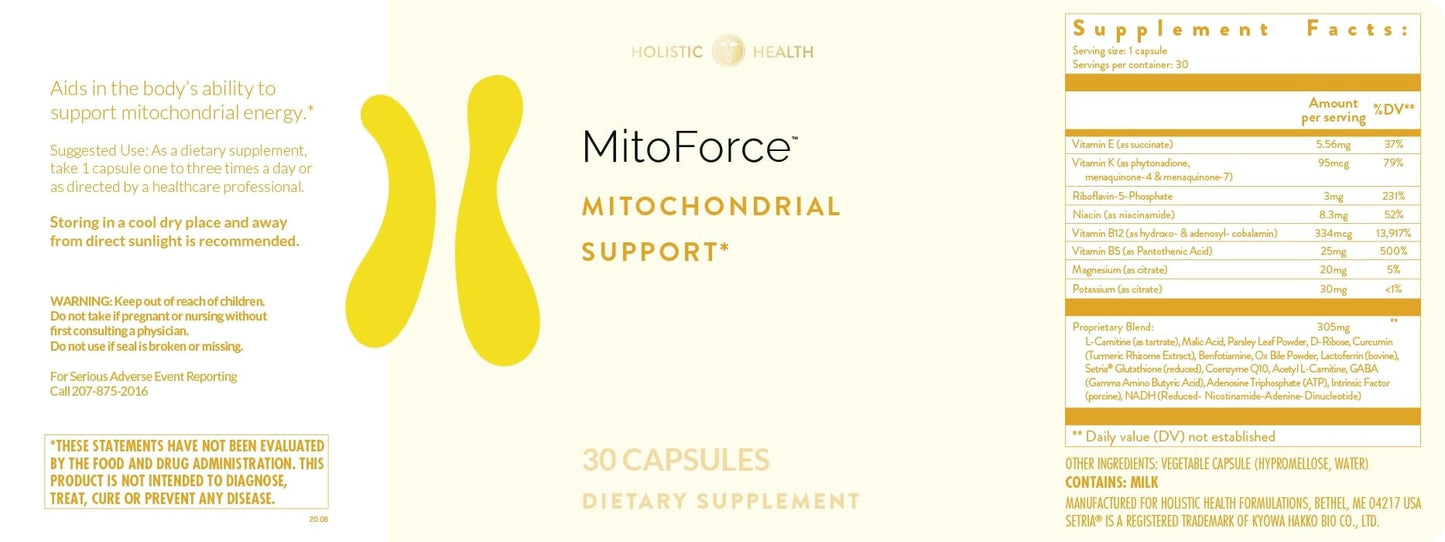 Holistic Health MitoForce Mitochondrial Support 30 Capsules