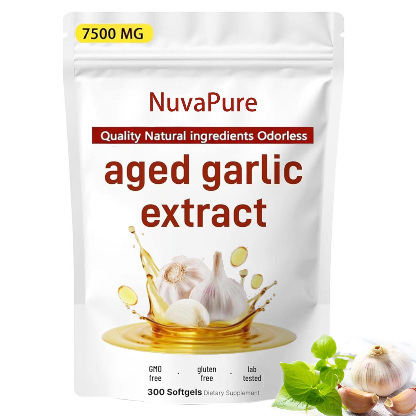 Final Putt Nuvapure Aged Garlic 24-Month Aged Garlic Extract Odorless Capsules, 300
