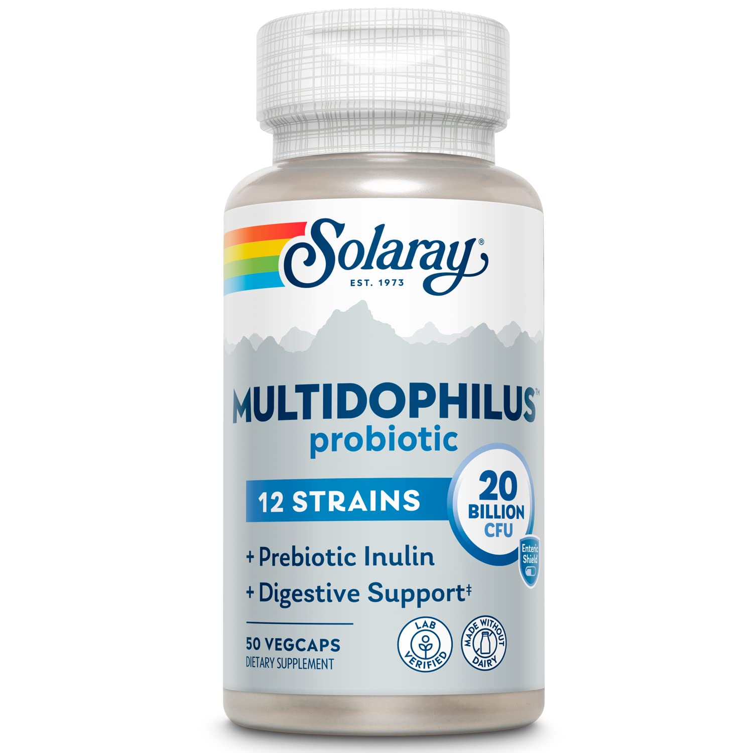 SOLARAY Multidophilus 12 Strain Probiotic 20 Billion CFU Capsule 50 Count