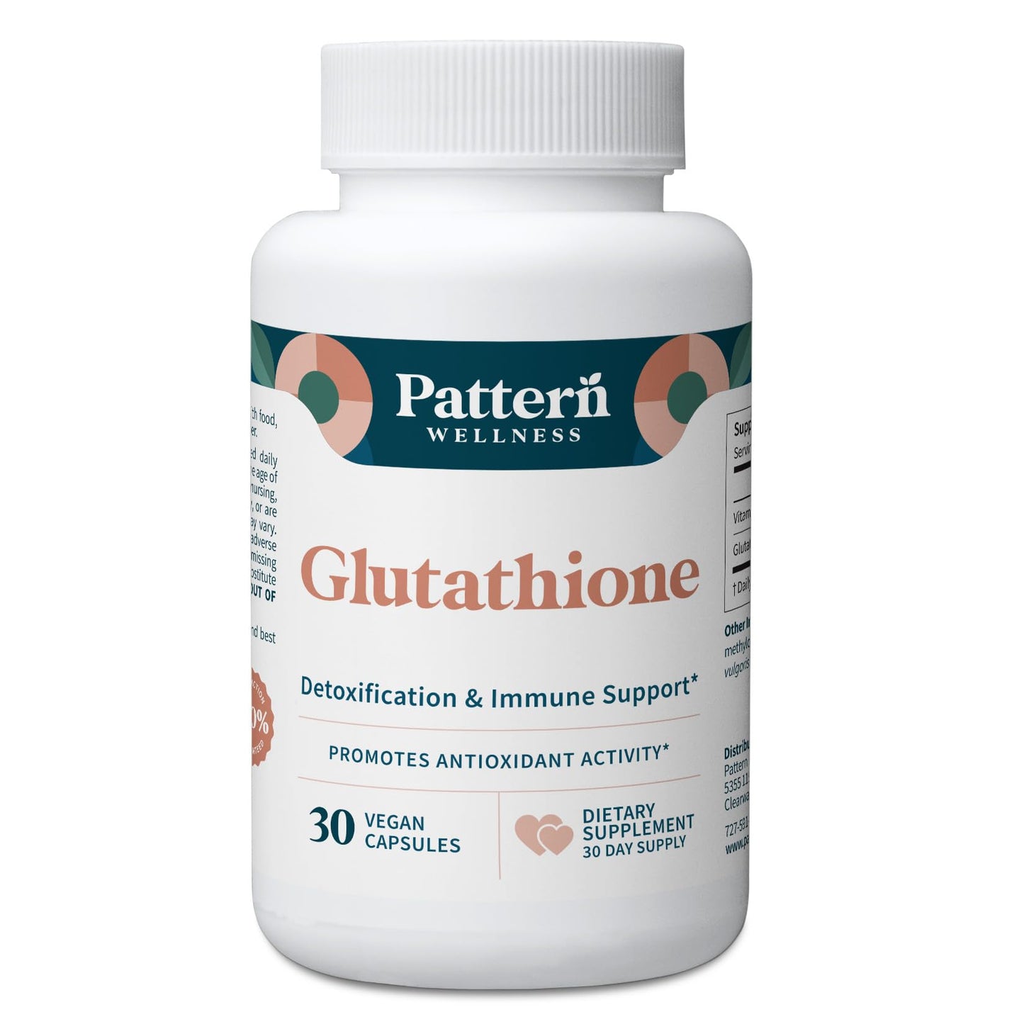 Pattern Wellness Glutathione Supplement, 30 Vegan Capsules