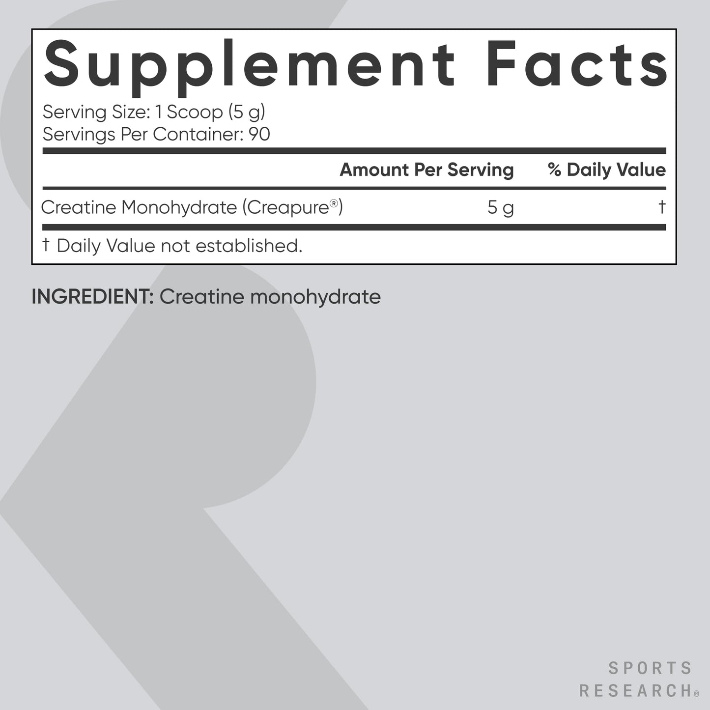 Sports Research Creatine Monohydrate Powder with Creapure, 15.87 Ounce