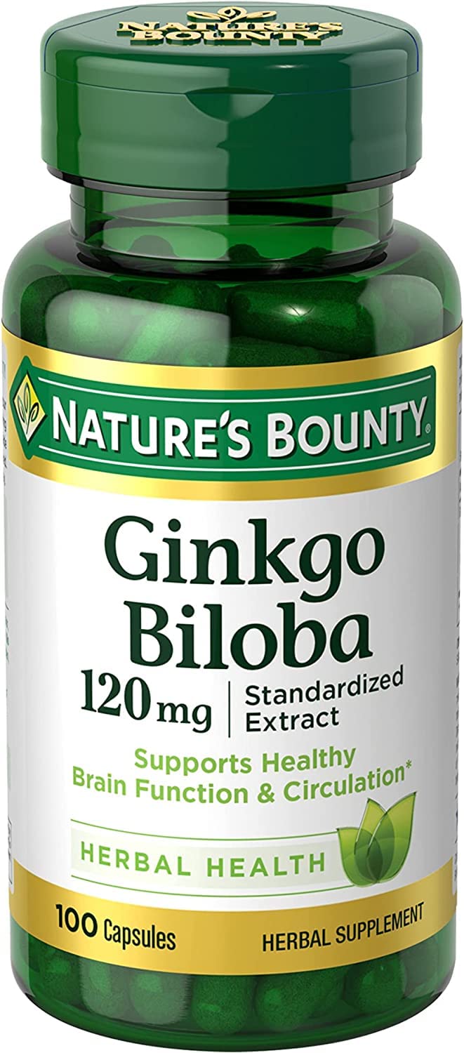 Nature's Bounty Ginkgo Biloba 120 mg Double Strength Capsules 200
