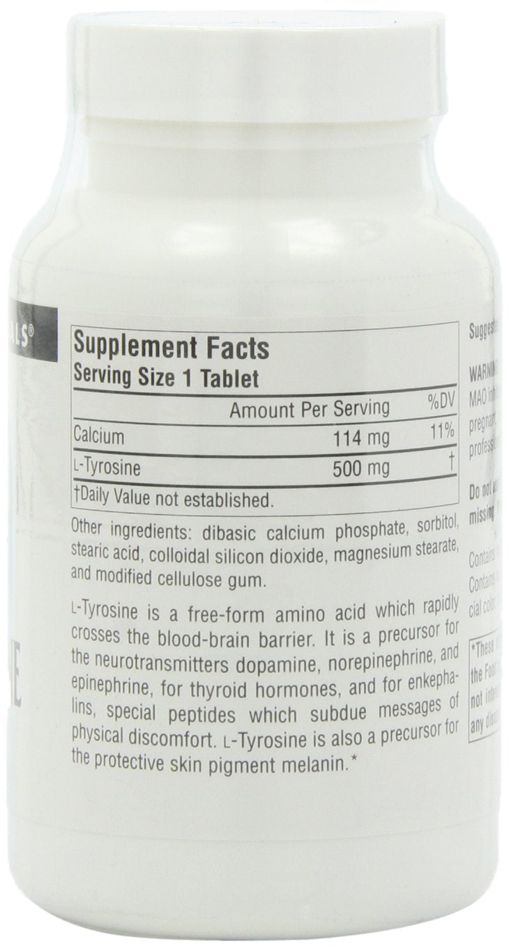 Source Naturals L-Tyrosine 500mg Free Form Amino Acid Tablets, 300 Tablets