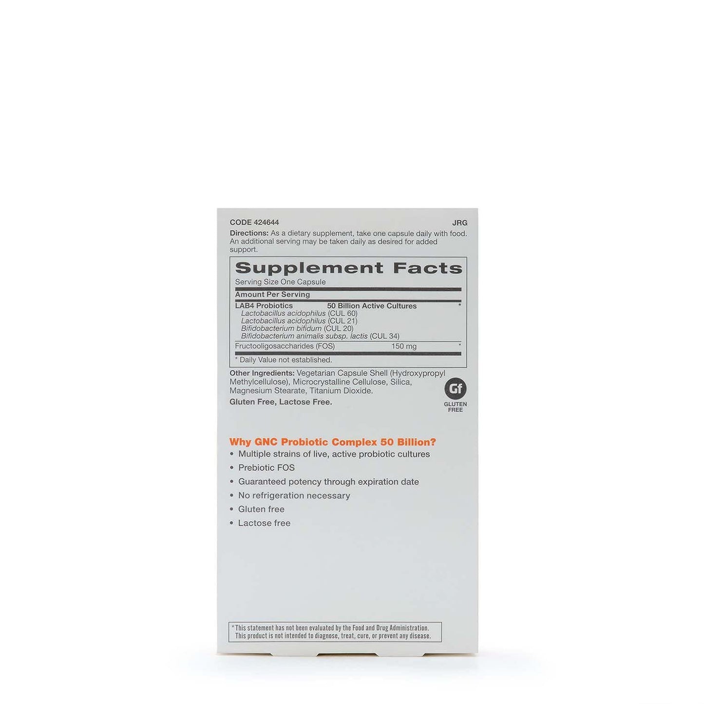 GNC Probiotic Complex Daily Need 50 Billion CFU Capsules, 120 Count