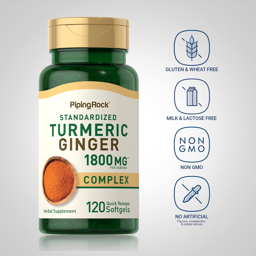Piping Rock Turmeric and Ginger Supplement Softgel 120