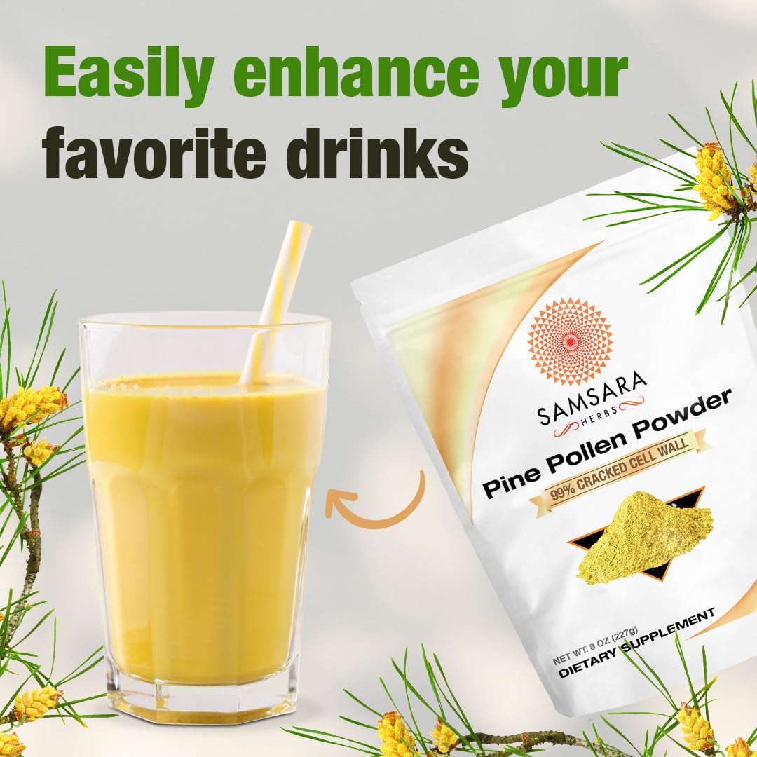Samsara Herbs Pine Pollen 20:1 Concentrated Extract Powder, 4 Ounce
