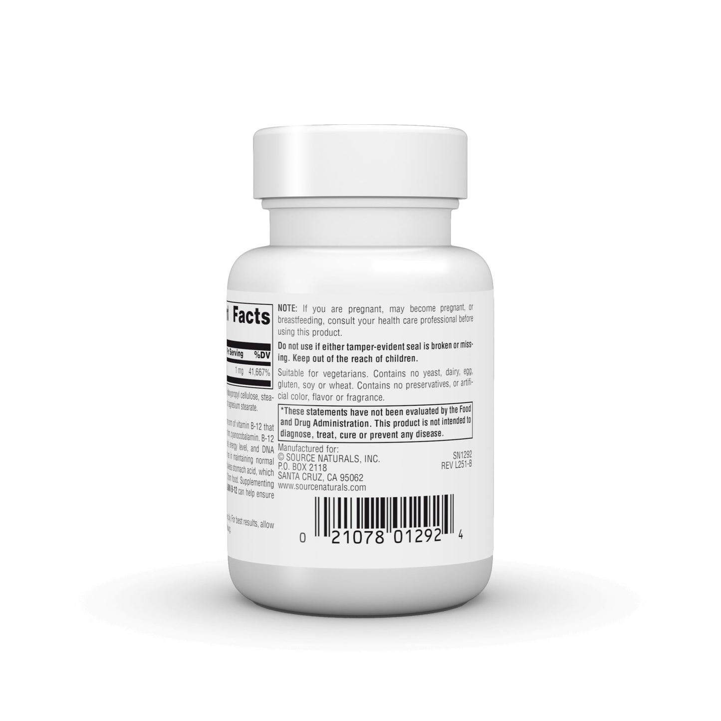 Source Naturals Vitamin B12 Methylcobalamin Lozenges, 60 Count