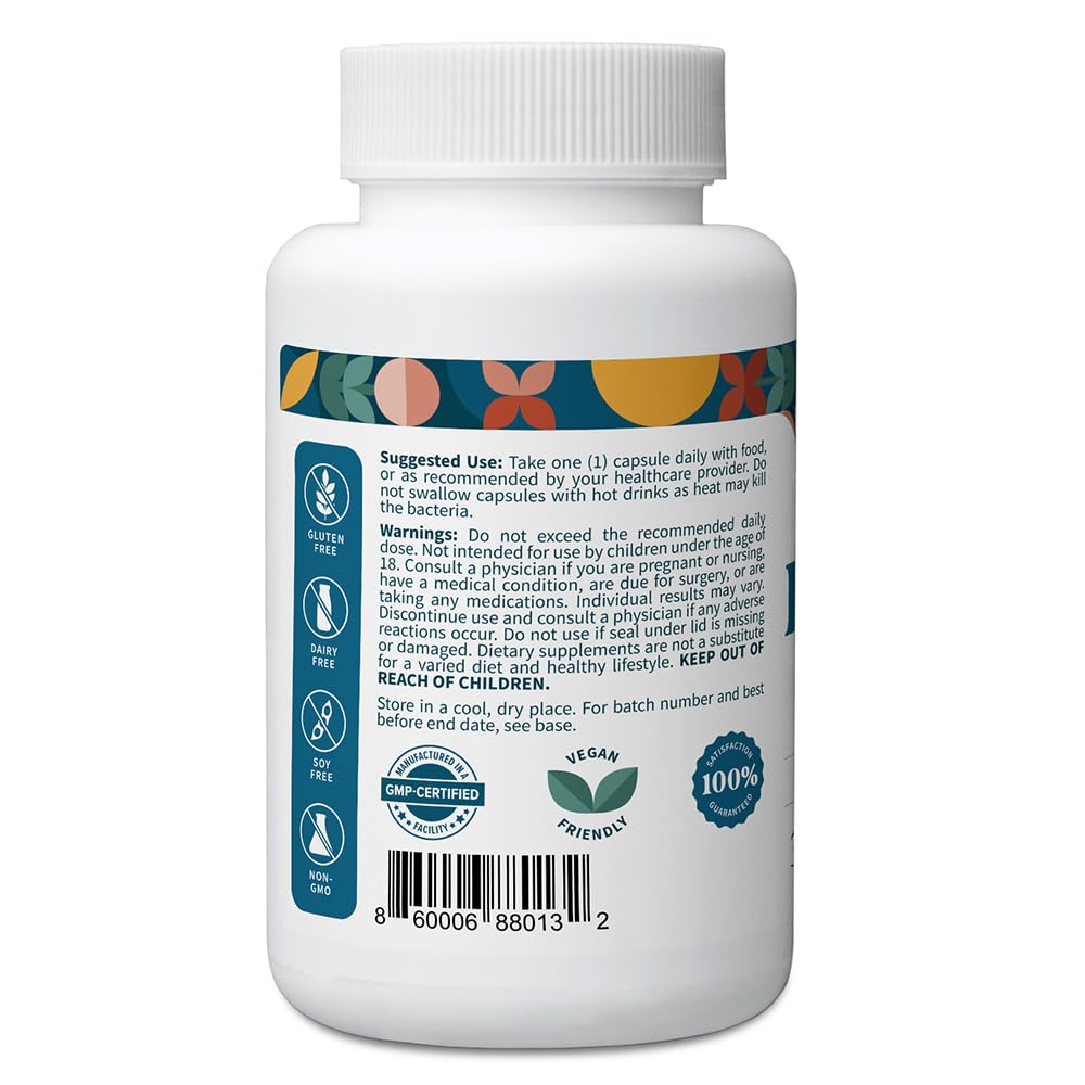 Pattern Wellness Probiotic Supplement 51 Billion CFU - Digestive Balance & Gut Wellness - 30 Capsules