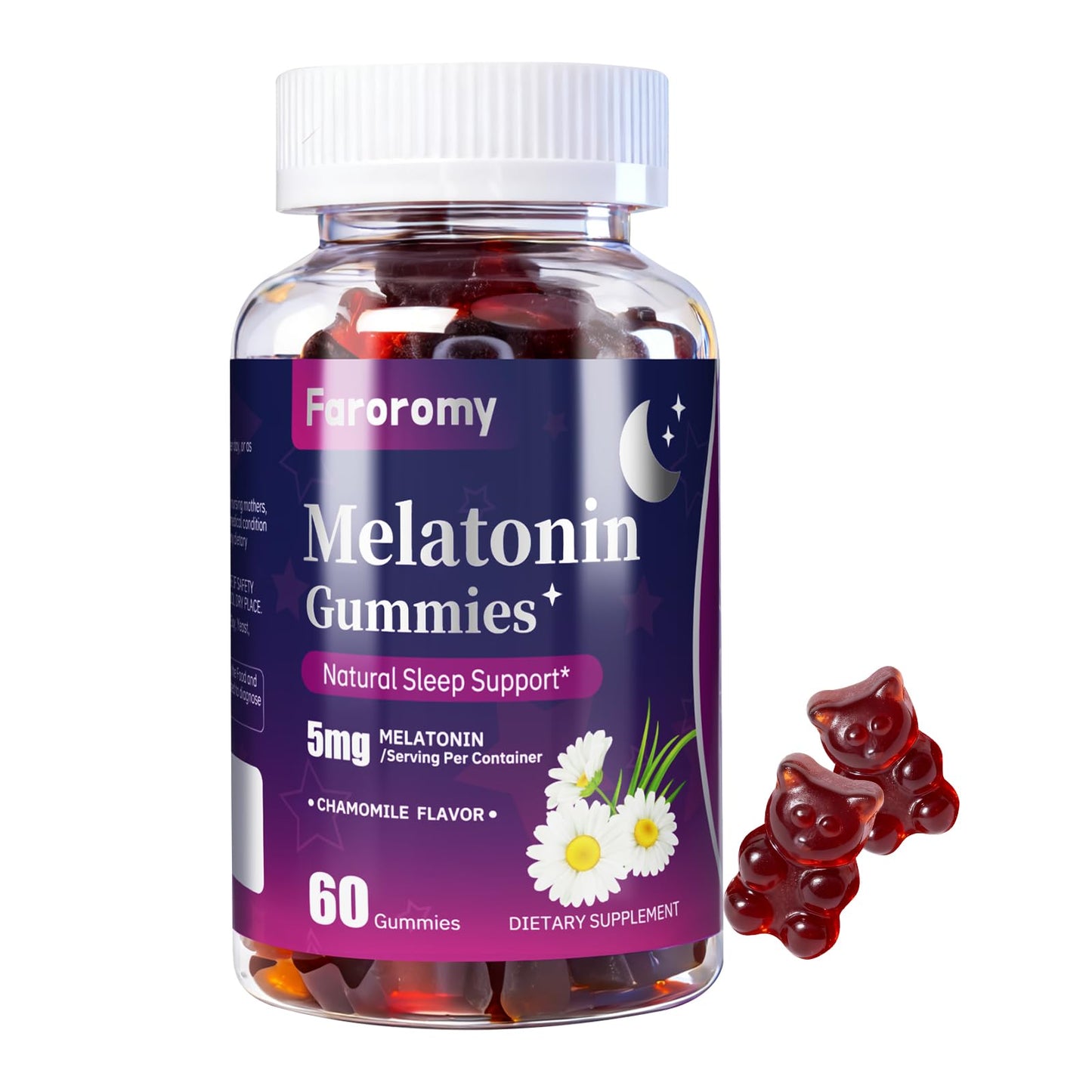 Faroromy Melatonin Capsule 5 mg with Chamomile, 60 Count
