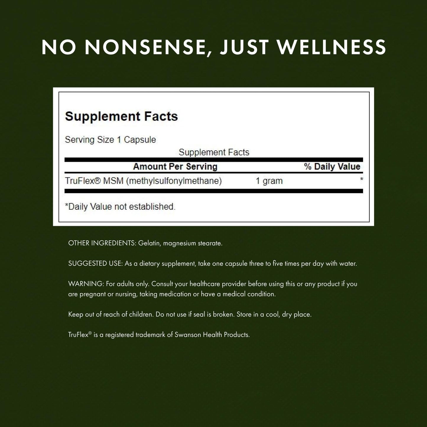 Swanson MSM - Essential Minerals for Mobility & Joint Health Capsules 720