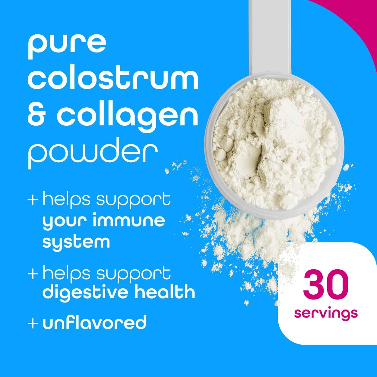 Zena Nutrition Pure Bovine Colostrum & Collagen Powder Supplement, 3.7 oz