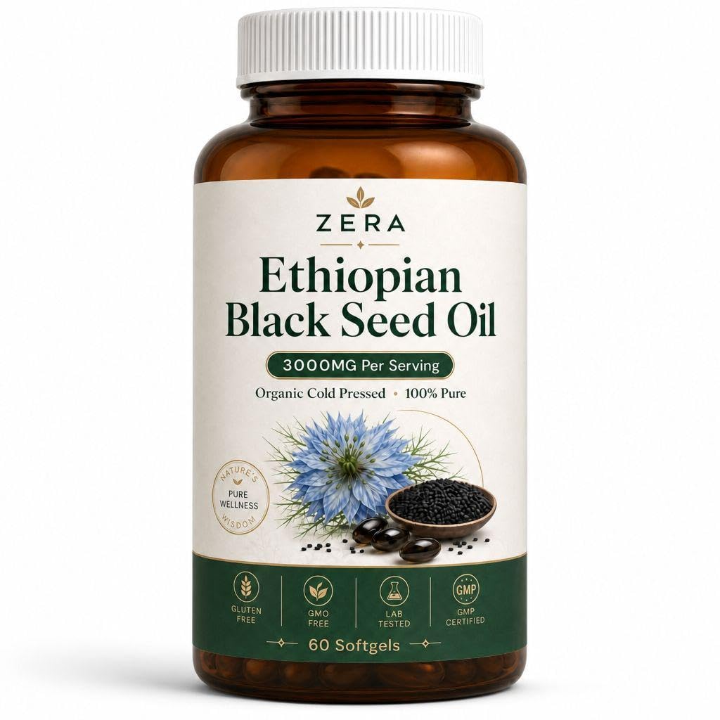 RAWBOLD Zera Ethiopian Black Seed Oil Capsules, 60 Count