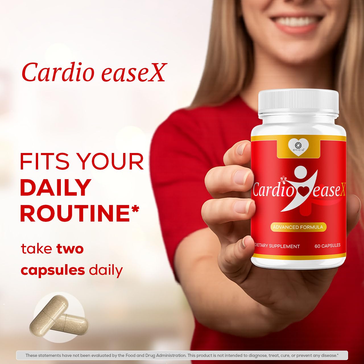 OVICIA CardioEase X Capsules, 60 Count