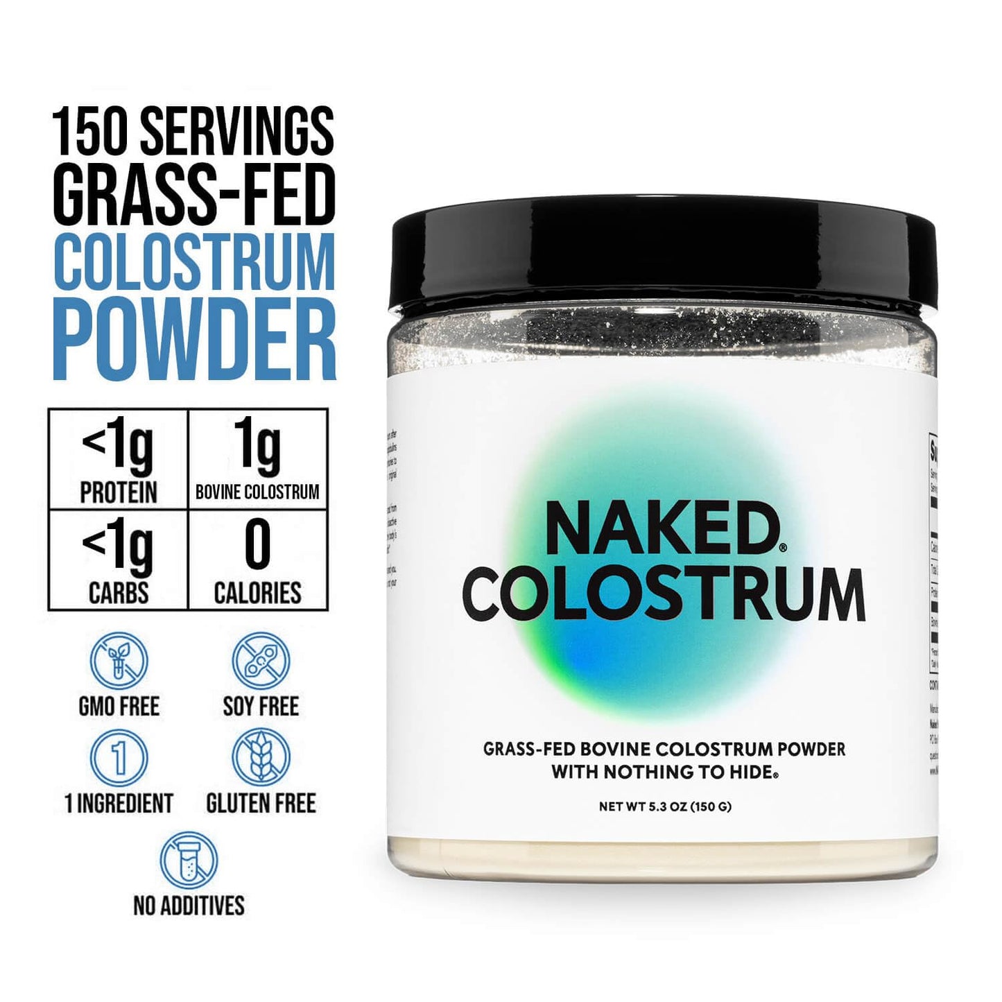 NAKED Colostrum Powder 5.3 oz, 150 Servings