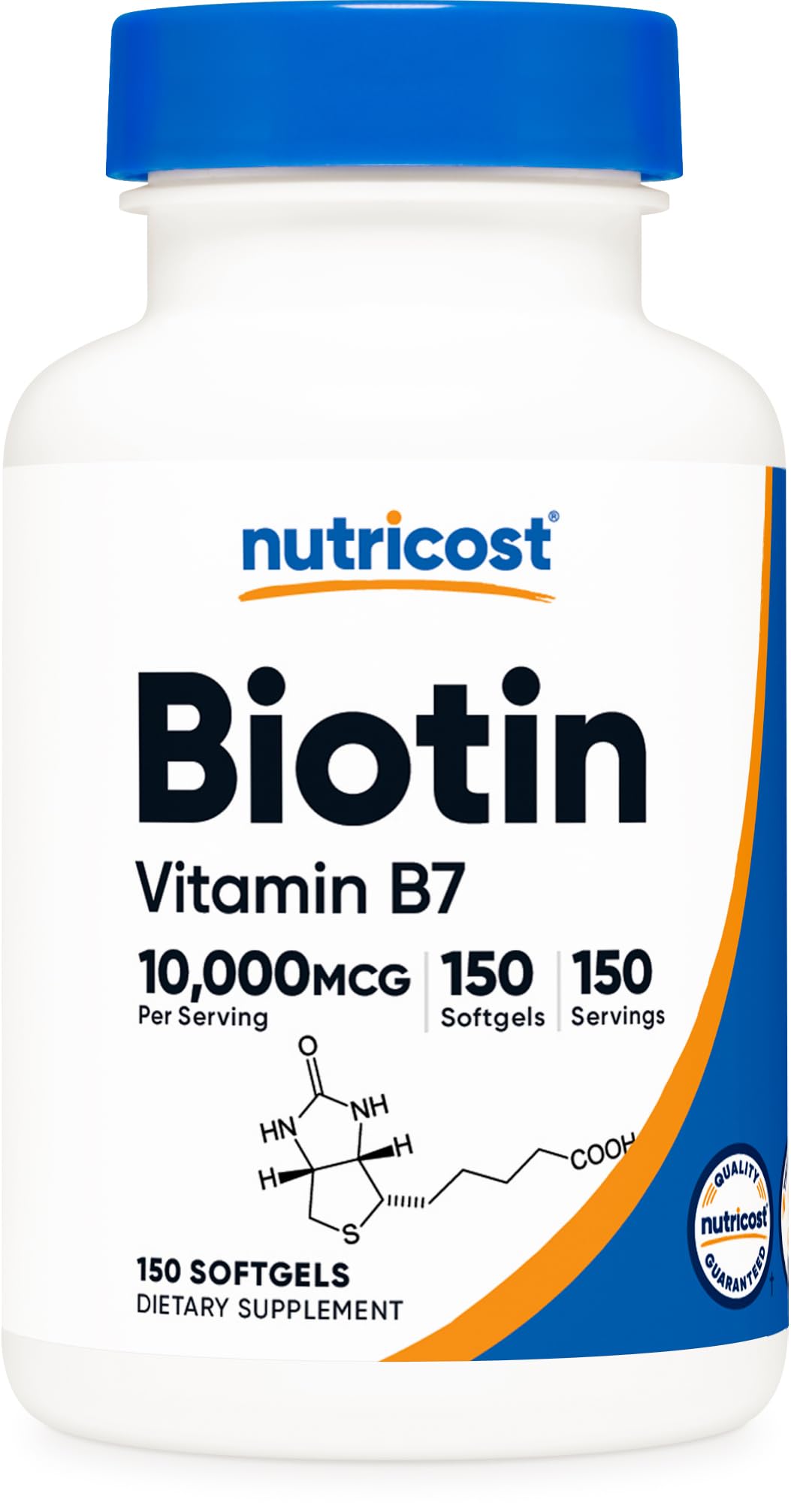 Nutricost Biotin 10,000mcg Softgels, 150 Count