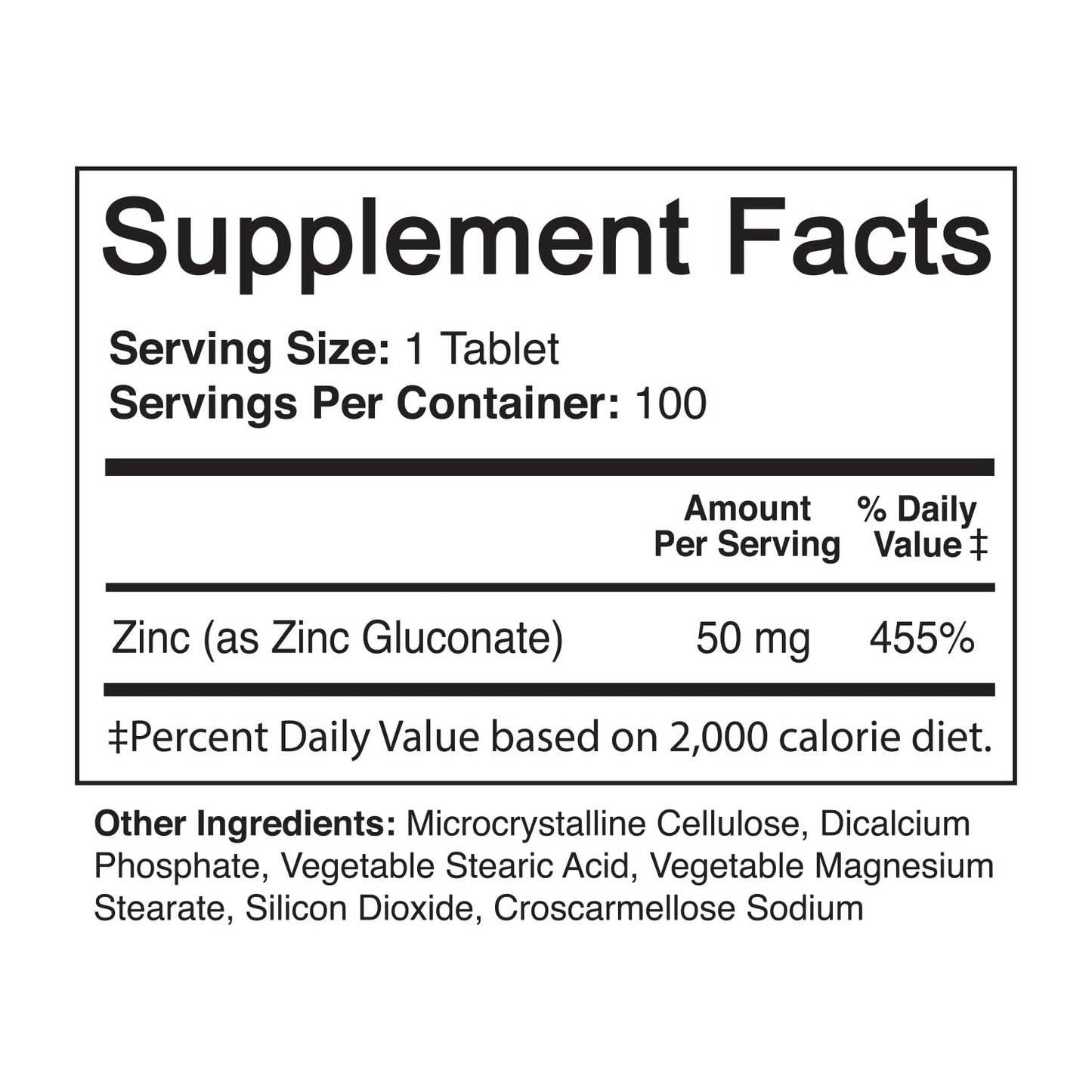NutriFlair Zinc Gluconate 50mg Capsule, 100 Count