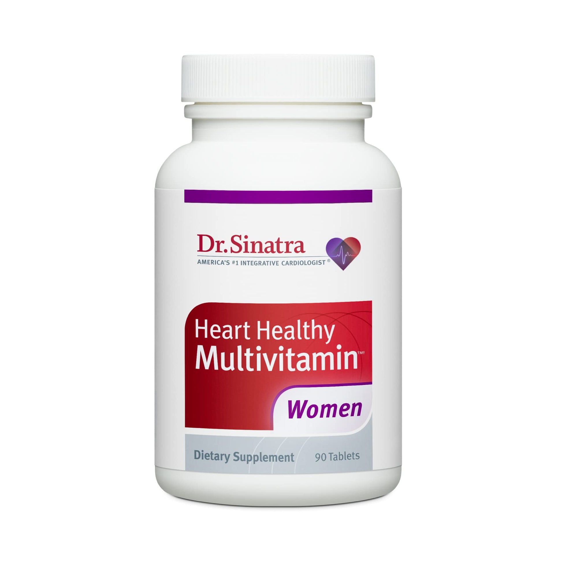 Dr. Sinatra Heart Healthy Multivitamin for Women with Vitamin D 1000 IU, A, B12, C, E, Biotin, Folate, and Zinc, 90 Tablets