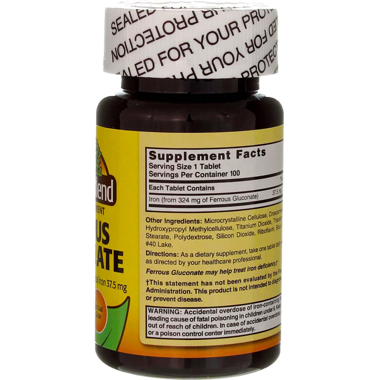 Nature's Blend Ferrous Gluconate 325 mg 1200 Tablets
