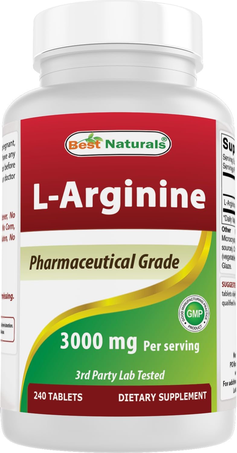 Best Naturals L-Arginine 3000mg Per Serving Tablet 240 Tablets