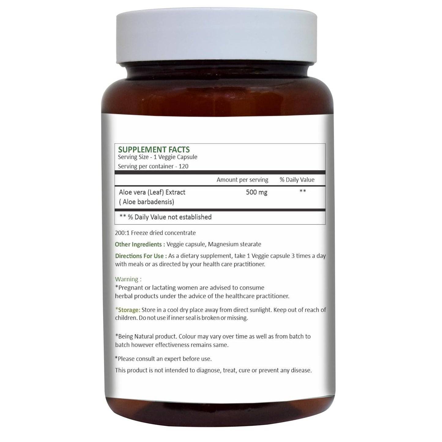 HERBAL HILLS Aloe Vera Capsules 120