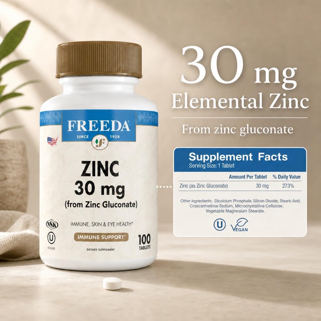 FREEDA Elemental Zinc 30mg Tablet, 100 Tablets