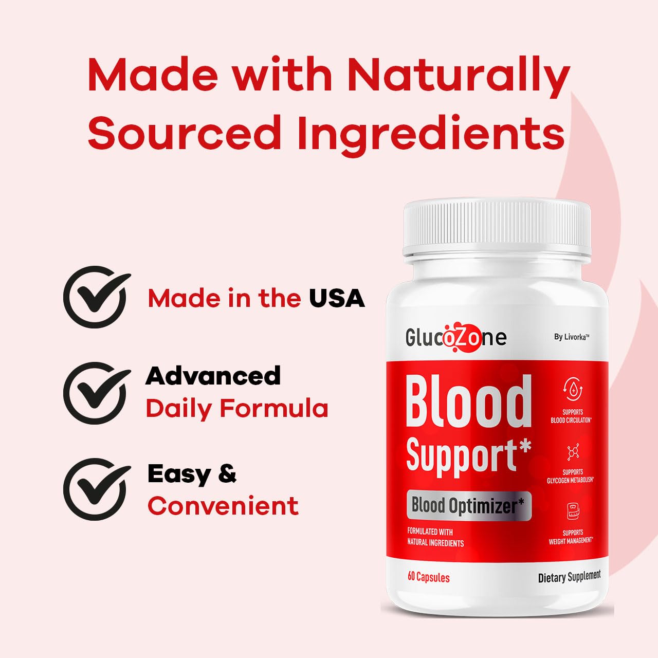 LIVORKA GlucoZone Blood Support Capsules, 60 Count