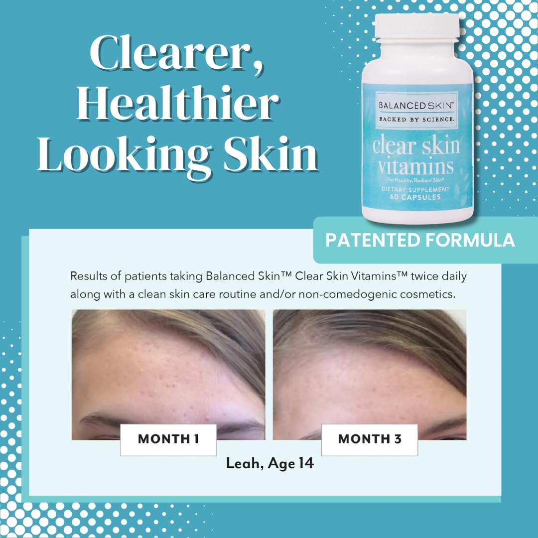 BALANCED SKIN Clear Skin Vitamins for Women & Men Capsule, 1 Count