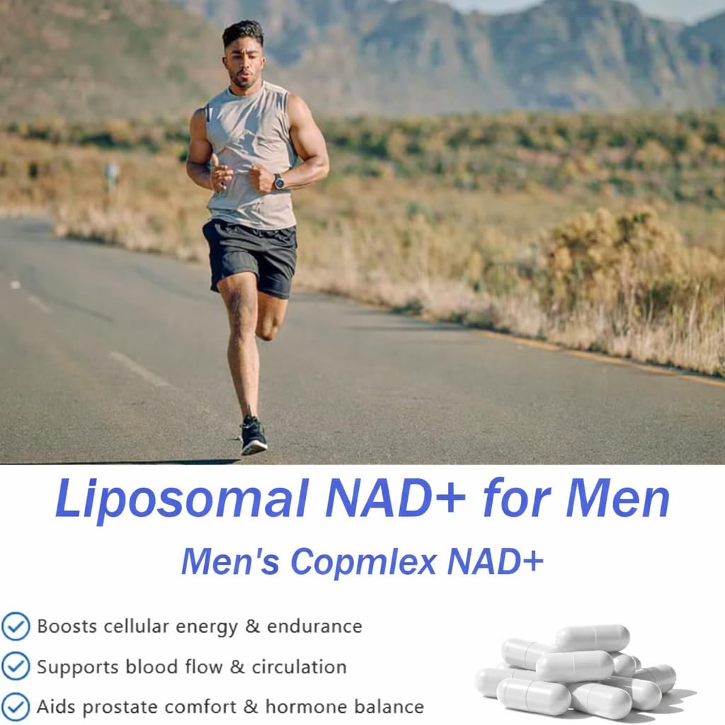 CKPCKP Boostiva NAD+ Supplements for Men with NAD, Resveratrol, CoQ10, L-Citrulline & Lycopene – Nitric Oxide Support, Prostate Care, Anti-Aging, Stamina & Cellular Energy Boost Capsules 60 Count