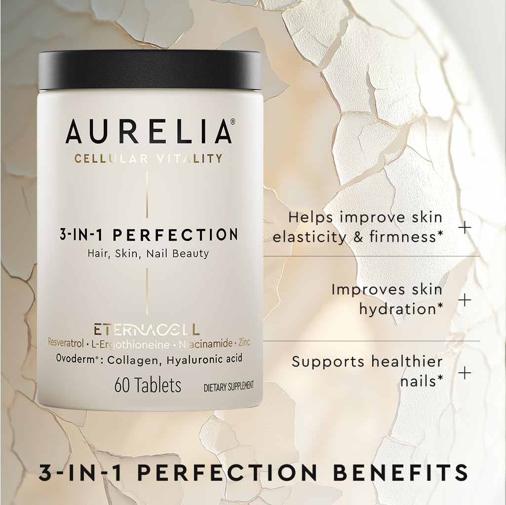 AURELIA 3-in-1 Perfection Advanced Cellular Anti-Aging Supplement Tablet, 60 Tablets