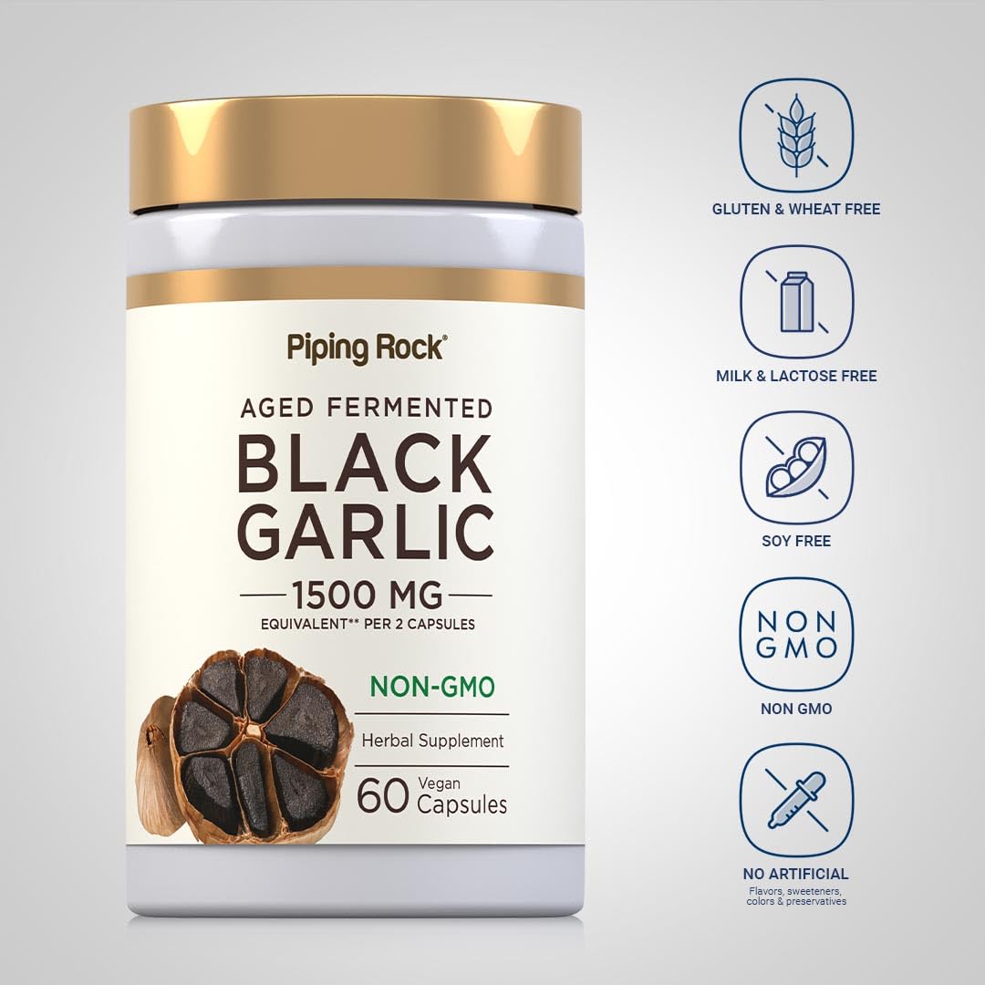 Piping Rock Black Garlic Supplement Capsule 60 Count