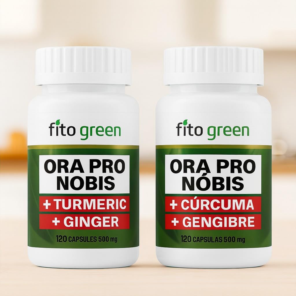 Fitogreen Ora Pro Nobis Turmeric and Ginger Supplement Capsules, 1 Count