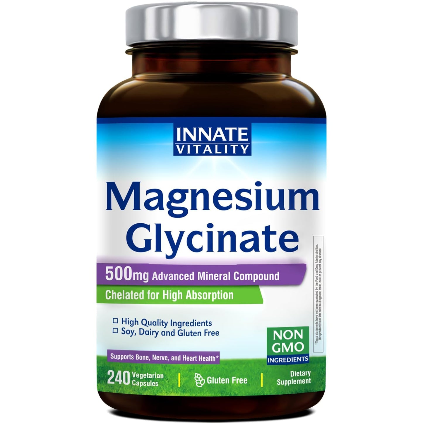 Innate Vitality Magnesium Glycinate 500mg Capsule, 240 Count