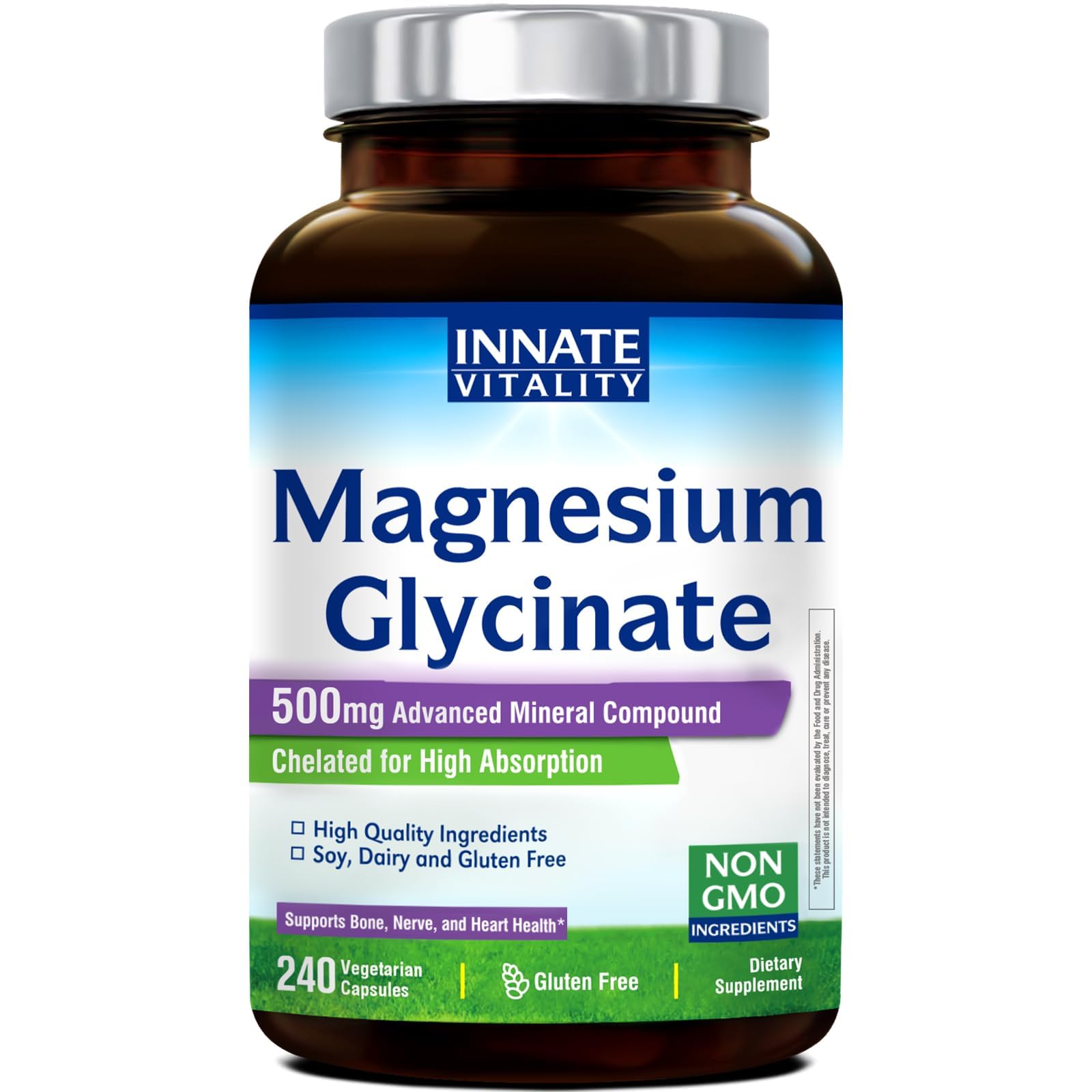 Innate Vitality Magnesium Glycinate 500mg Capsule, 240 Count
